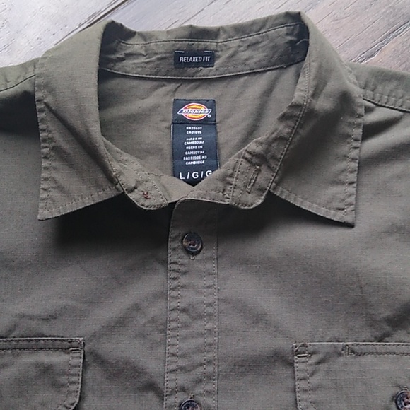 DICKIE RELAXED FIT SHORT SLEEVE SHIRT SIZE L MEN GREEN - Picture 2 of 13